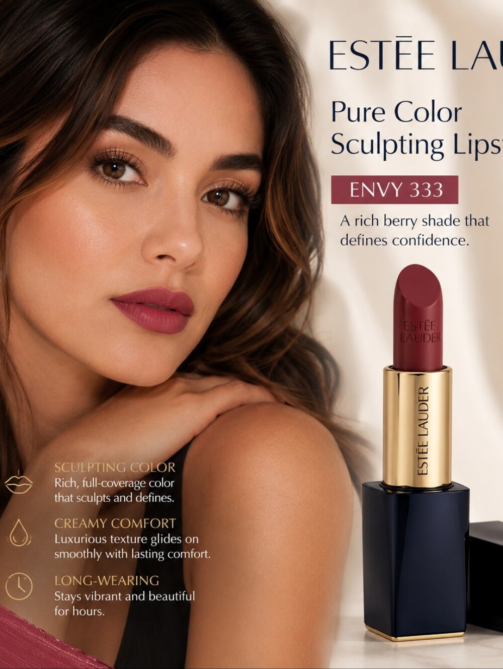 Estee Lauder Pure Envy Sculpting Lipstick 0.12 oz ENVY MATTE 333 PERSUASIVE